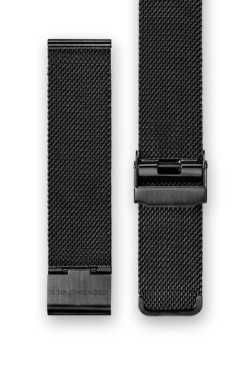 The CRONOMETRICS stainless steel Milanese strap in black