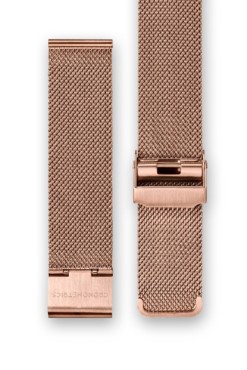 The CRONOMETRICS stainless steel Milanese strap in rose gold