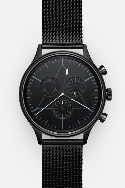 CRONOMETRICS Engineer black watch (front view)